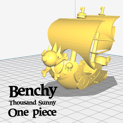 bancal ensoleillé art anime manga bateau pirate joyeux décoration chibi Kawai 3D print model - Mito3D