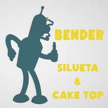 bender - cake & silhouette 3d print model - Mito3D
