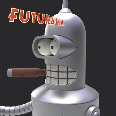 bender futurama robot 3d 3dprinted arte design cartone animato friggere lela 3dmodel 3d print model - Mito3D