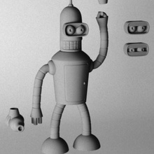 bender b rodriguez futurama art le robot de la série 3d print model - Mito3D