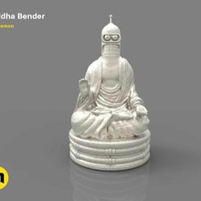 bender buddha statue art unreal toy funny design 3d print model - Mito3D