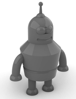 bender character futurama simple small easy supports 3d print model - Mito3D