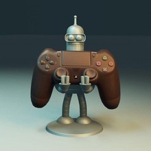 bender telecomando gioco titolare supporto ps4 controllo ps5 futurama robot 3d print model - Mito3D