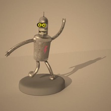 bender x 2 seul modèle vieux texture divers futurama simpsons dessin animé le robot 3dmax 3d print model - Mito3D