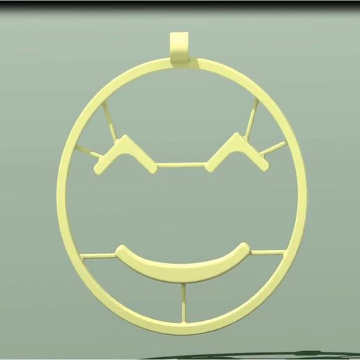 benevolent emoji jewelry gift beginner easy smiley smile unsupported joy happiness pendant 3D print model - Mito3D