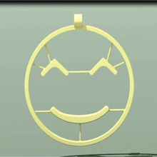 benevolent emoji jewelry gift beginner easy smiley smile unsupported joy happiness pendant 3d print model - Mito3D