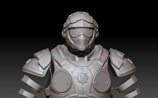 benjamin carmim capacete armaduras cosplay engrenagens guerra tamanho natural suporte réplica jogos esquadrão delta 3d print model - Mito3D