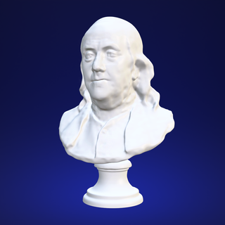 benjamin franklin bust statue man usa american founding father replica figure head 3d print model - Mito3D