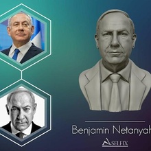 benjamin netanyahu 3d escultura benjaminnetanyahu estátua imprimível miniaturas estatuetas fracasso político Israel estatuária humano cabeça 3d print model - Mito3D