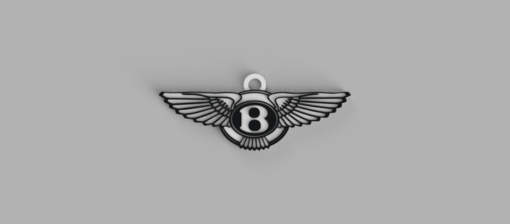Bentley logo auto clé bague pendentif boucle d'oreille 3d print model - Mito3D