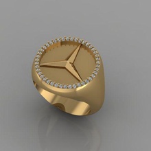benz ring jewelry acessorios fashion 3d matrix gold gem rhino simple trending gems 3d print model - Mito3D