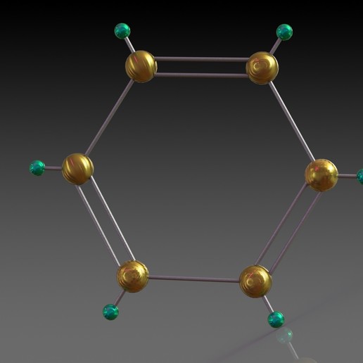 benzene scienza chimica 3D print model - Mito3D