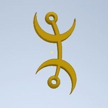 berber sembol Sanat anahtar yüzük dekorasyon mod kültür tasarım 3d print model - Mito3D
