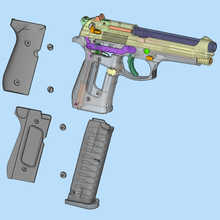 Beretta 92fs outil pistolet 3d print model - Mito3D