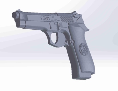 beretta pistola imprimible 3d cabo apretón sólido fusión Tauro Herrero Wesson arma revólver stl prin 3d print model - Mito3D