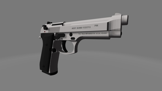 beretta m9 + m9a1 custom kit suppressor prop gun Game pistol handgun firearm bullet 9x19 9mm military magazine 3d print model - Mito3D