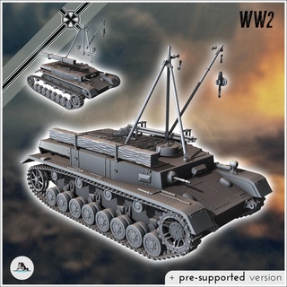 bergepanzer iv - germany eastern western front normandy stalingrad berlin bulge wwii scenery vehicle tank military combat armor armored fighting wargame miniatures german bolt blitzgrieg ww2 second action world war wehrmacht flames 3d print model - Mito3D