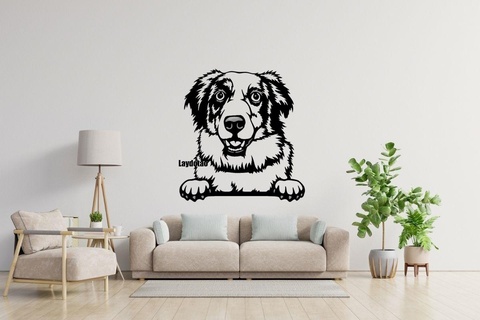 berger australien chien déco Accueil maison mur 3d print model - Mito3D