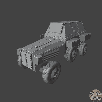 berliet vudb game 28mm 1 56 bolt action ww2 french armoured car wargaming tabletop vehicle 3d print model - Mito3D