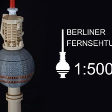 berliner fernsehturm berlin television tower 1 500 architecture building germany landmark landmarks turm wahrzeichen buildings structures 3d print model - Mito3D