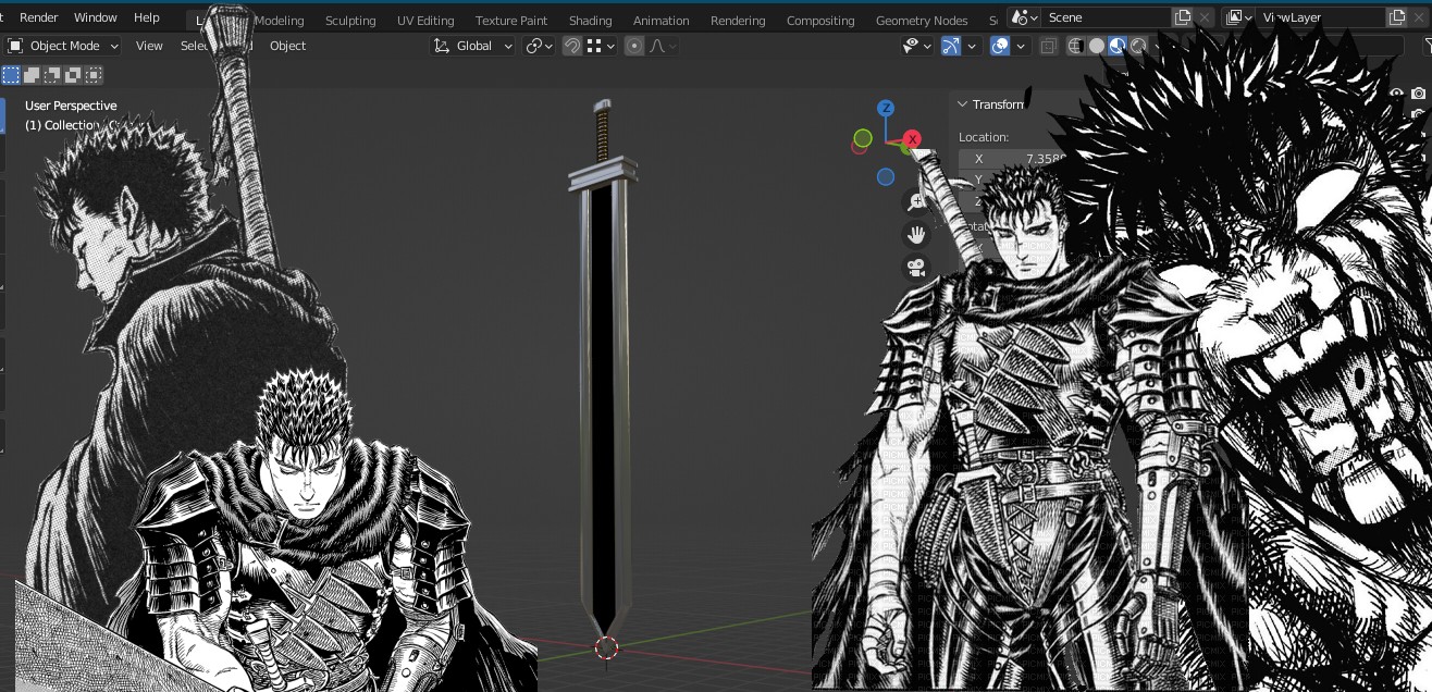 fou furieux épée Dieu dragon tueur cran frayer casca math art 3D print model - Mito3D