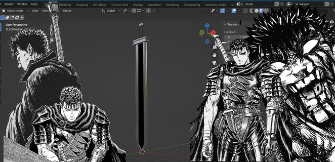 berserk sword sword berserk god dragon slayer guts griffth casca math art  3d print model - Mito3D