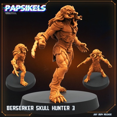 berserker skull hunter art predator prey 3d print model - Mito3D