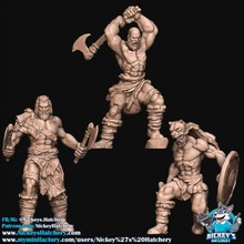 berserkers breidr miniature pack game rpg barbarian viking tabletop dnd wargaming blood modular 3d print model - Mito3D