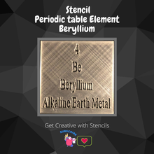 beryllium periodic table stencil tile 3d print model - Mito3D