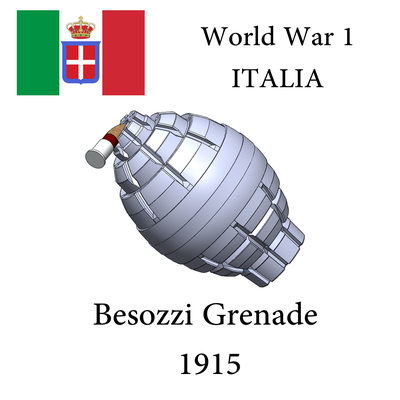 besozzi grenade 1915 3d model - ww1 italia france 14-18 grande guerre 3d print model - Mito3D