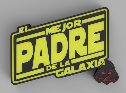 melhor Papai galáxia Guerra Estrelas pai presente Vader escuro 3d print model - Mito3D
