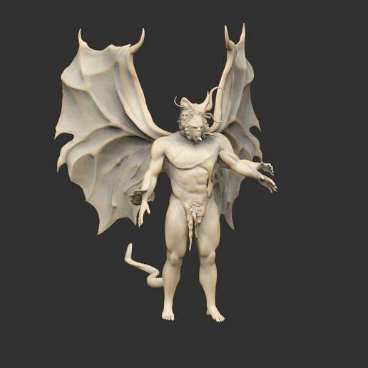 bestia statua art sculture la scultura il demone agonia 3D print model - Mito3D