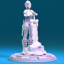pari - fantasy guerrière personnage de jeu vidéo art toy low poly caractères 3d print model - Mito3D