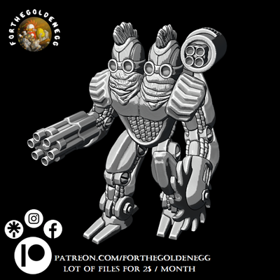 betabots ii - destroyer game wargame wargaming wargames tabletop miniature miniatures tabletopgames tabletopwargaming scifi 32mm robot robots punk boardgame boardgaming resin iron man figurines statue 3d print model - Mito3D