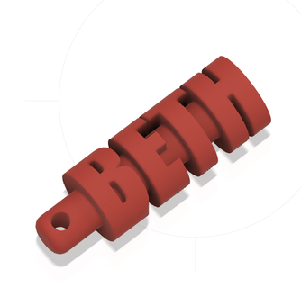 beth keychain name present 3d print model - Mito3D