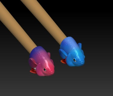 betta peixe cabeça 3d print model - Mito3D