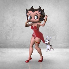 betty boop chien art betyy betti caricature poupée 3d print model - Mito3D