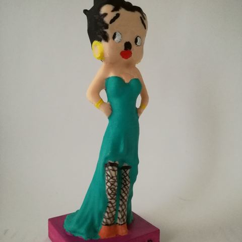 betty boop evening gadget 1930 star cinema black white music movie annimation 3D print model - Mito3D