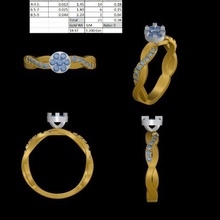 hermoso diamante anillo 3d print model - Mito3D