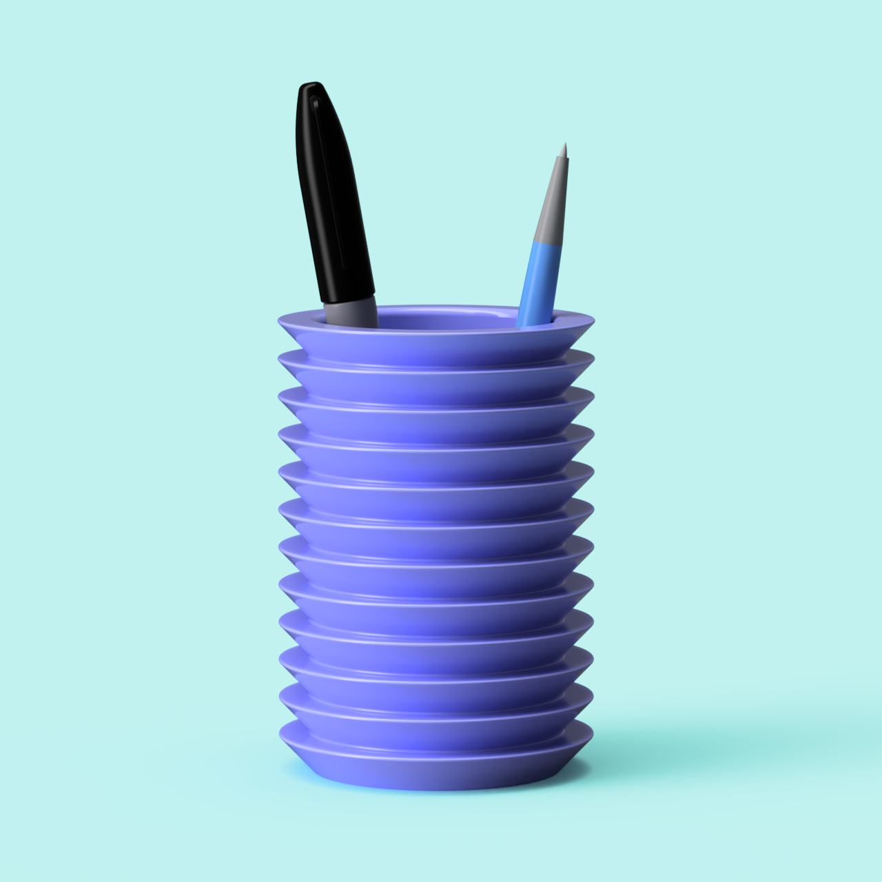 biseauté stylo tasse accueil maison vase planteur décor bureau provisions fonctionnel organisateur 3D print model - Mito3D