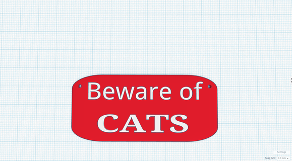 beware cats sign plaque Various plague cat 3d print model - Mito3D