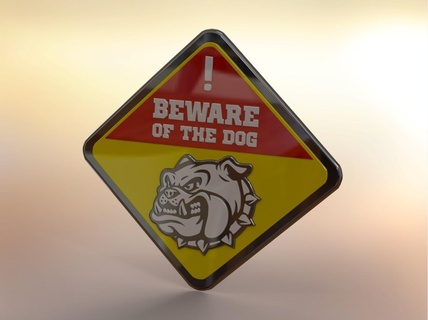 beware dog sign wall panel 3d print model - Mito3D
