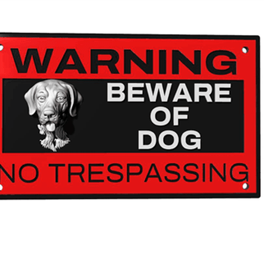 beware dog sign 3D print model - Mito3D