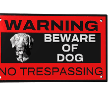 beware dog sign 3d print model - Mito3D