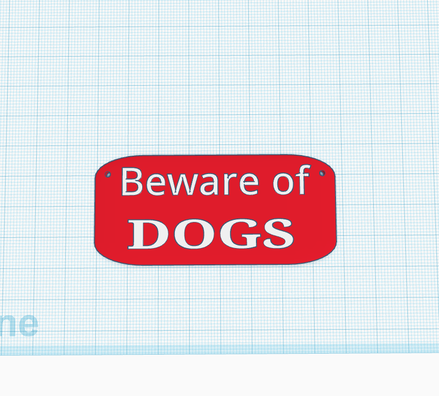 beware dogs sign plaque Various plague dog 3D print model - Mito3D