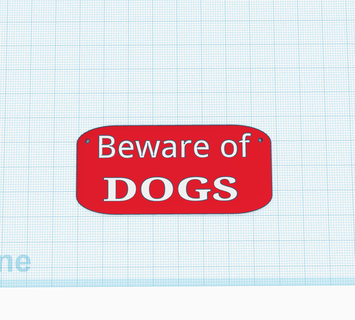 beware dogs sign plaque Various plague dog 3d print model - Mito3D