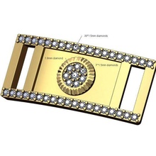 facette grappe diamant bracelet assiette 3d impression modèle bijoux marque regarder luxe imprimable argent gros bling mode 3d print model - Mito3D