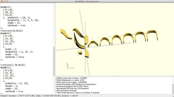 Bézier bibliothèque openscad caféscript catégorisé 3d print model - Mito3D