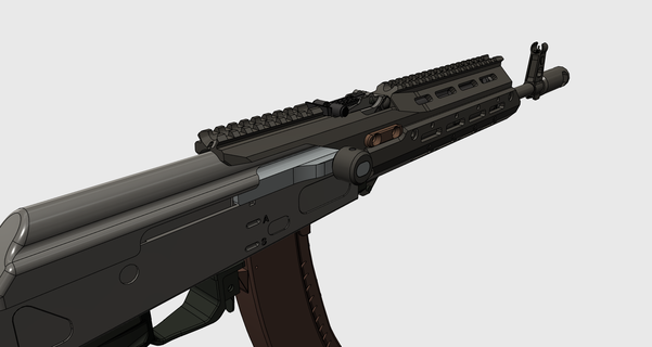 bf ak fácil Construir 02 sbr rifle cheio kits rar airsoft partes aeg 3d print model - Mito3D