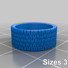 bf goodrich radial ta neumático huella anillo tamaños 3 18 joyería joya Moda 3d print model - Mito3D